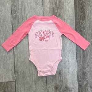 JUMPING BEANS DISNEY MINNIE MOUSE LONG SLEEVE BODYSUIT PINK 18MO